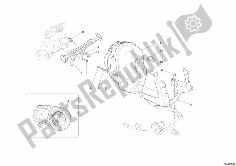 Todas las partes para Faro de Ducati Multistrada 1000 S 2005